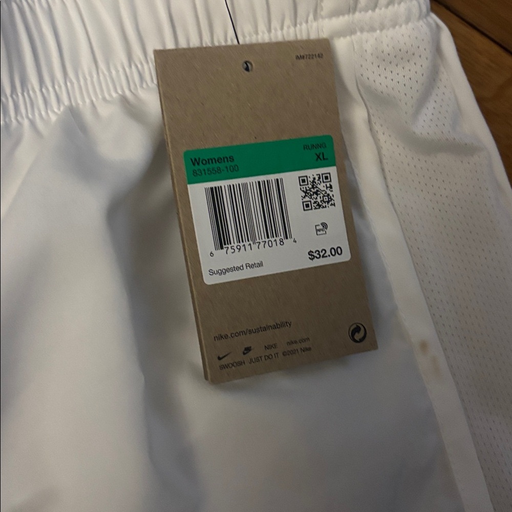 Nike White Dri-FIT Athletic Running Shorts - Picture 2 of 4